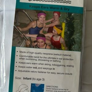 Blue and White Swim Headband for 0-3 Years